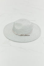 Light Grey Fedora Hat with Faux Leather Knot – Unisex & Adjustable