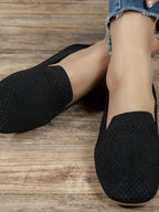 Square Toe Flat Slip-Ons – Chic Comfortable Everyday Shoes