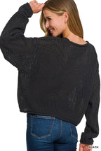 Black Chunky Knit Pullover Sweater – Cozy & Versatile Wardrobe Staple