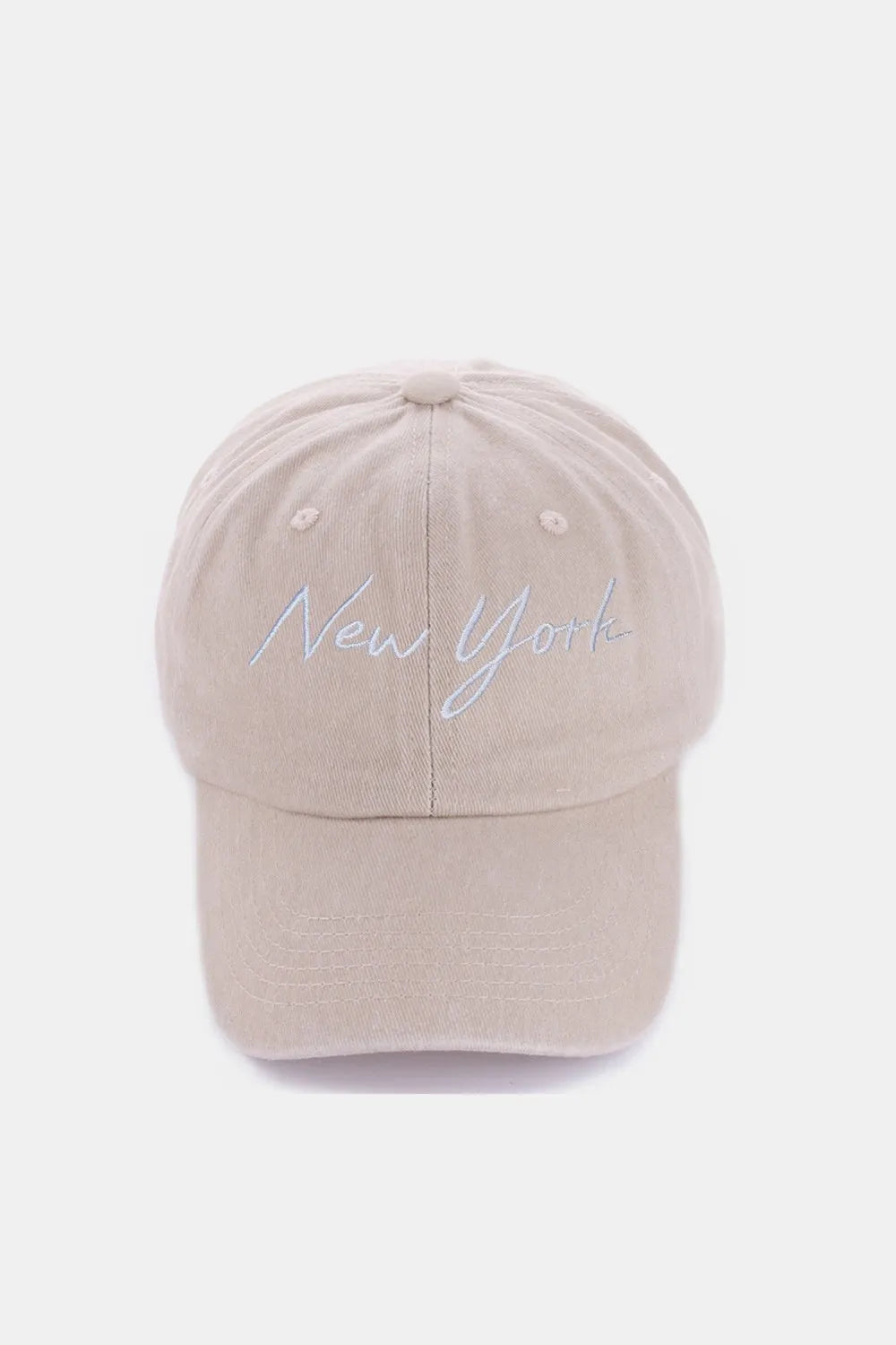 Washed Embroidered City Baseball Cap Adjustable Cotton Hat