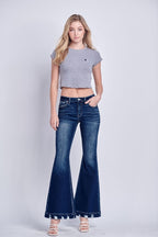 Artemis Vintage Mid Rise Stretch Super Flare Jeans Retro Comfy Fit