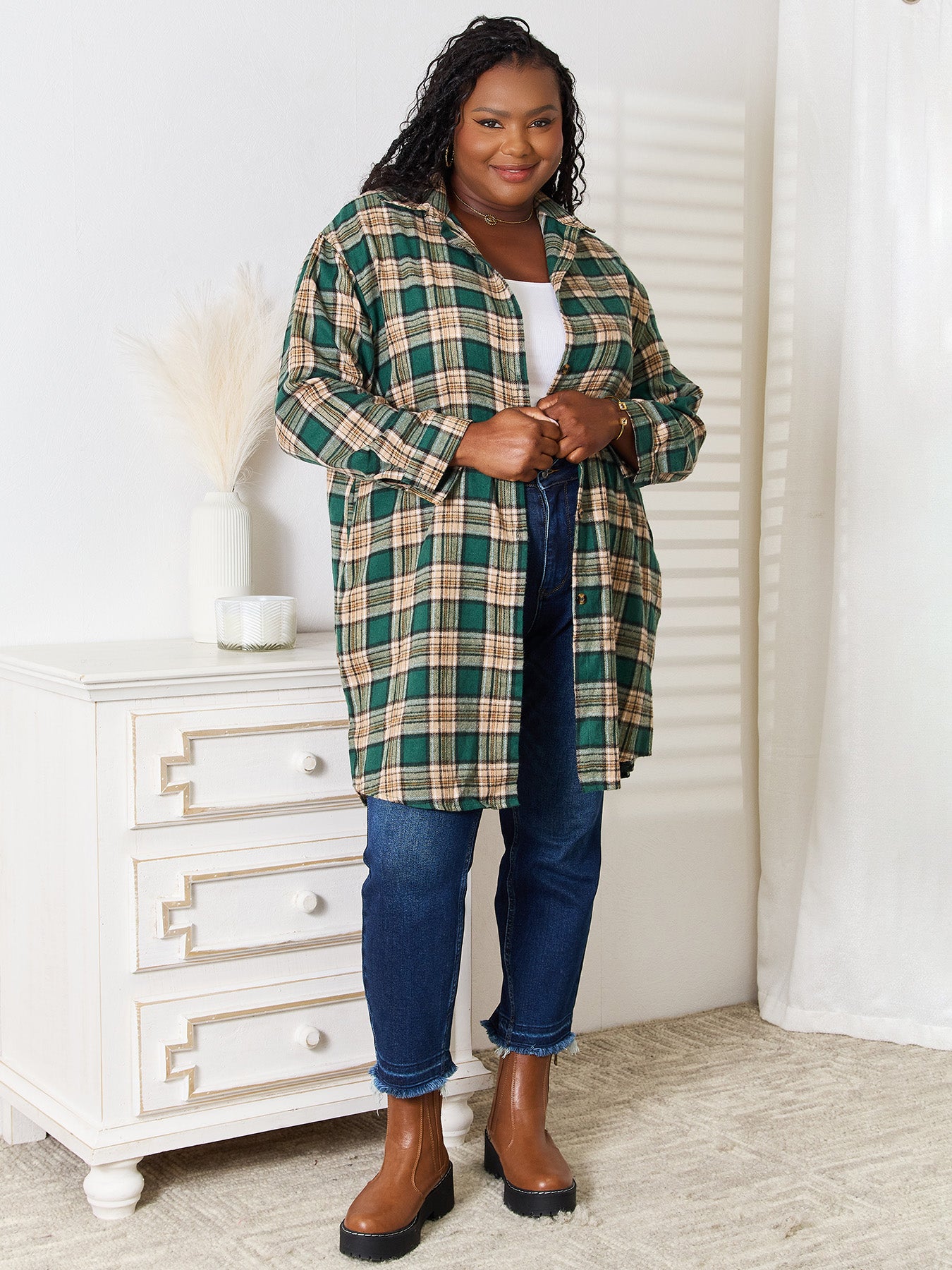 Plaid Collared Long Sleeve Shirt – Classic, Polished & Versatile