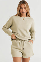Textured Long Sleeve Top & Shorts Set – Comfy, Stylish & Versatile