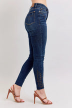 Judy Blue High Rise Embroidered Skinny Jeans – Chic Statement Denim