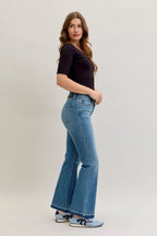 Judy Blue Mid Rise Tummy Control Bootcut Jeans – Trendy Release Hem