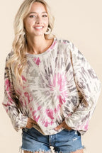 BiBi Tie-Dye Terry Pullover – Vibrant, Cozy & Trendy Casual Wear