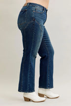 Judy Blue Women's Full Length High Waist Seam Detail Straight Leg Jeans