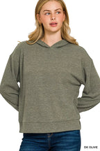 Ribbed Long Sleeve Hoodie – Cozy Textured Casual Streetwear