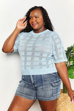 Solid Knit Half Sleeve Top – Classic Round Neck Everyday Top