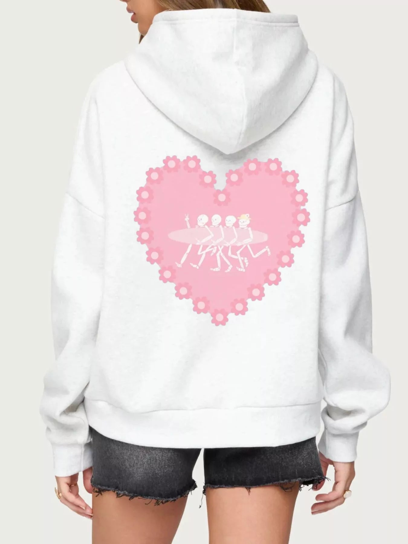 Drop Shoulder Graphic Hoodie with Kangaroo Pocket – Trendy Casual