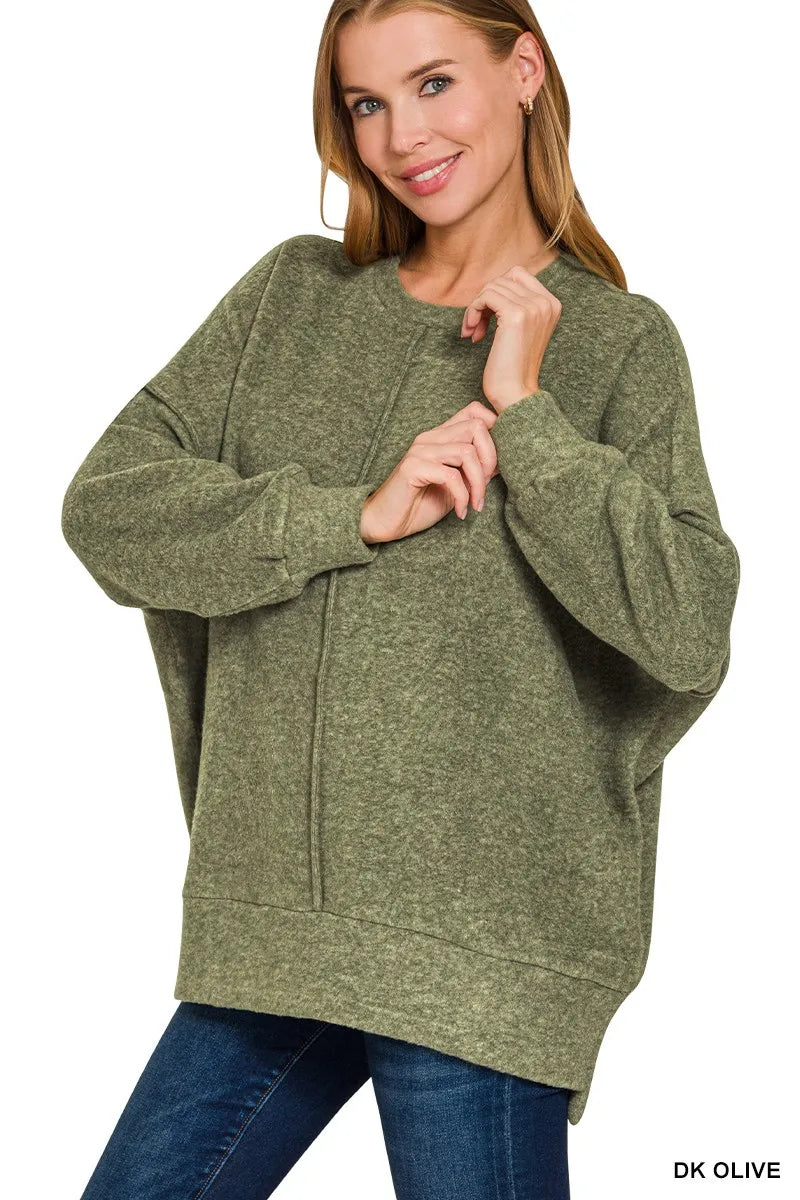 Brushed Melange Hacci Oversized Sweater Soft & Stylish Loungewear