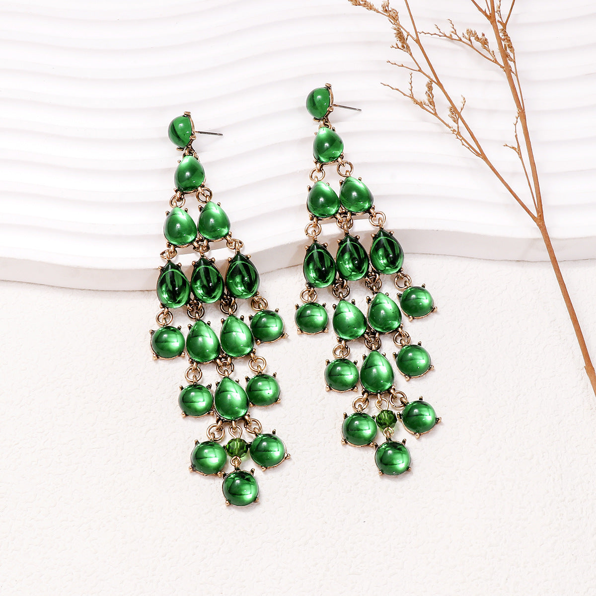 Alloy & Rhinestone Teardrop Earrings – Elegant Sparkling Jewelry