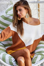 BiBi Color Block Geometric Sweater – Bold, Modern & Cozy Knitwear Style