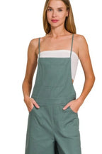 Woven Spaghetti Strap Overalls – Lightweight Casual Summer Style