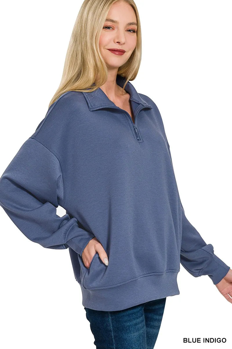 Scuba Quarter-Zip Sweatshirt – Trendy & Comfortable Casual Essential