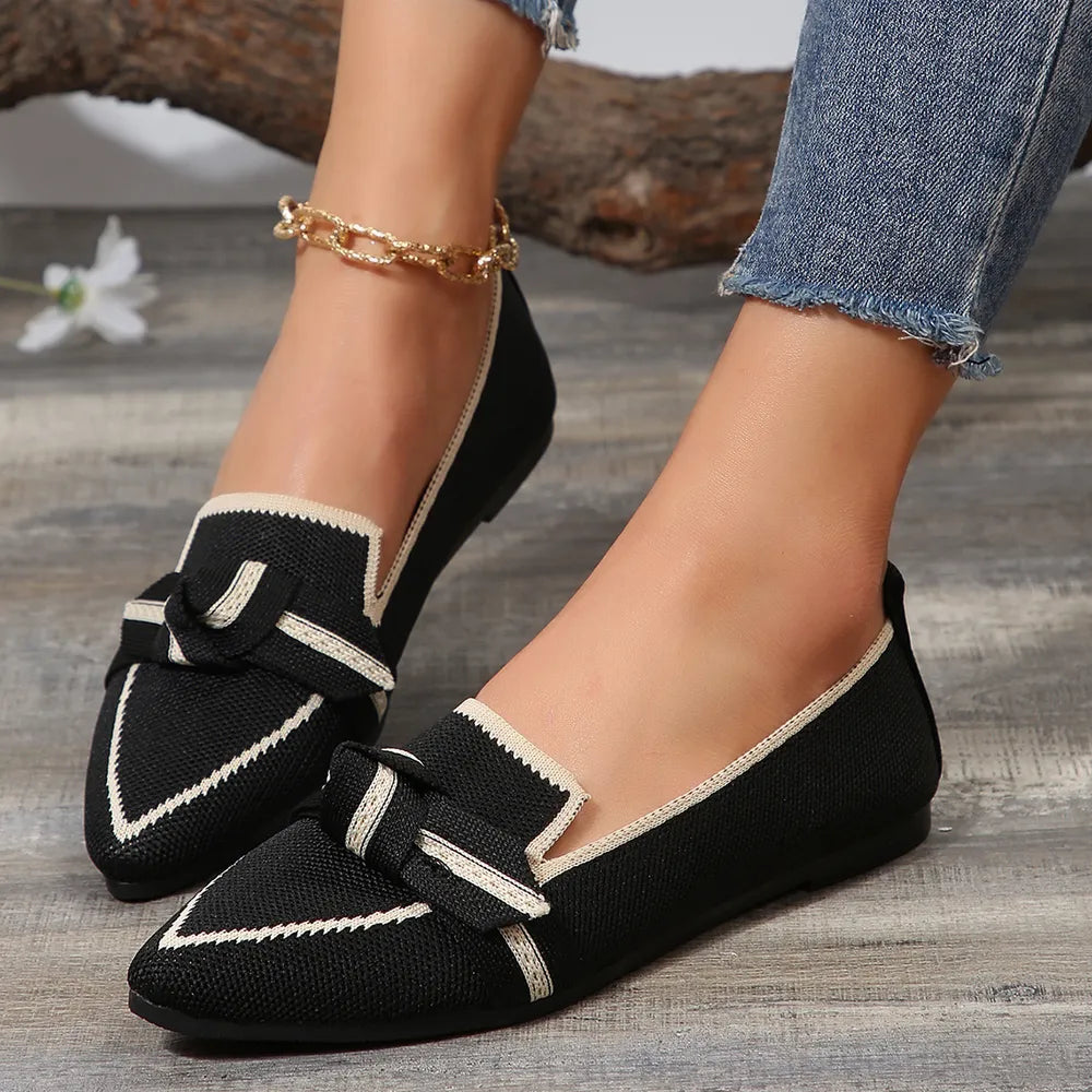 Point Toe Mesh Flat Slip-Ons – Lightweight Breathable Comfort