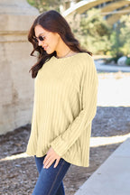 Ribbed Round Neck Knit Top – Cozy, Classic & Versatile