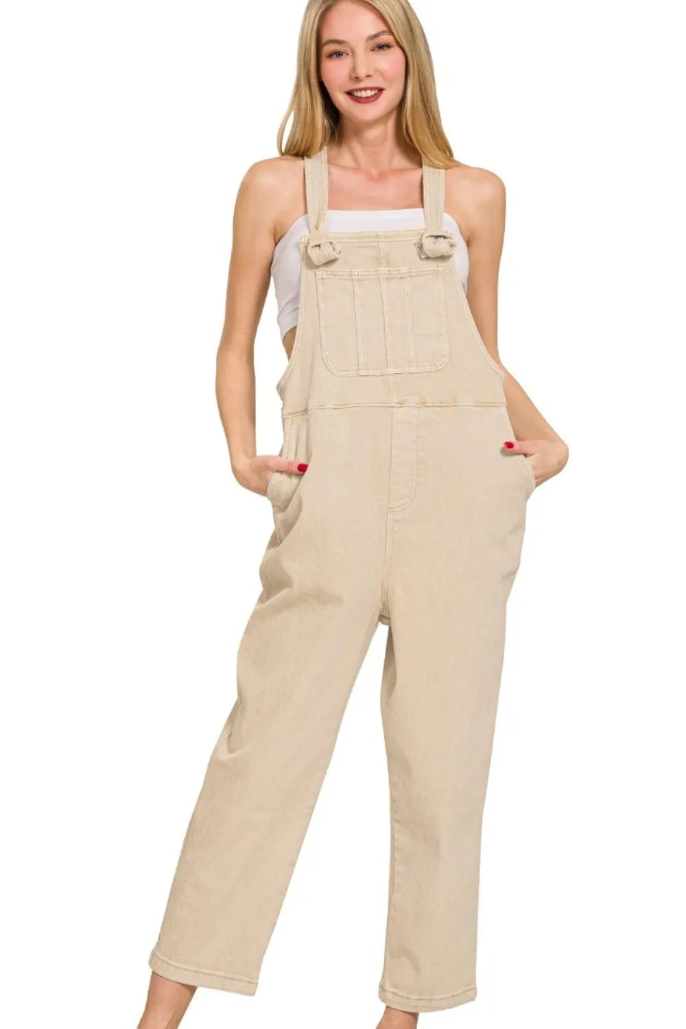 Sand Beige Denim Overalls – Classic, Durable & Effortlessly Stylish