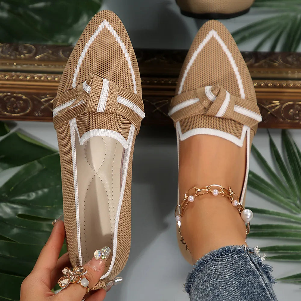 Point Toe Mesh Flat Slip-Ons – Lightweight Breathable Comfort