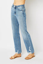 Judy Blue High Waist Heavy Destroy Straight Jeans – Edgy Denim Style