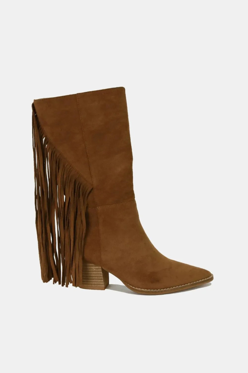 Suede Fringe Point Toe Boots – Boho Chic Festival Footwear