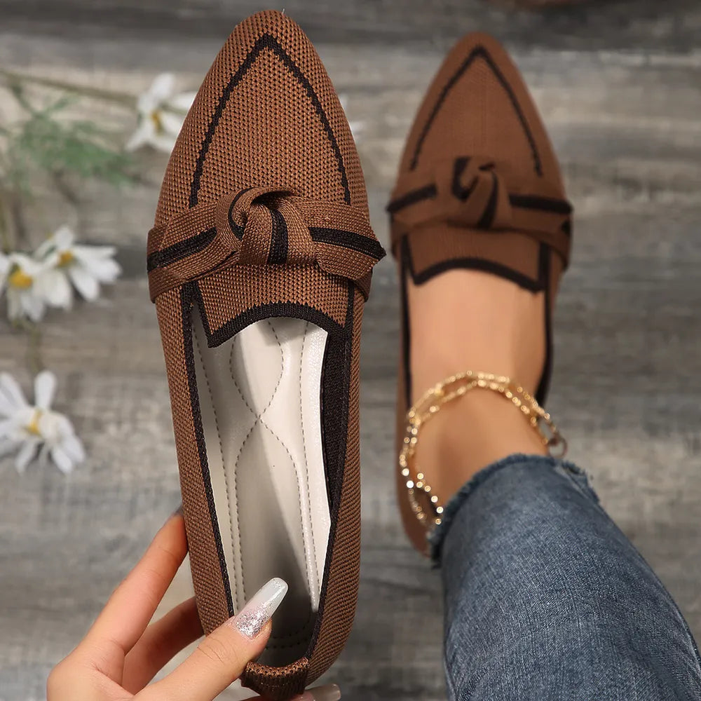 Point Toe Mesh Flat Slip-Ons – Lightweight Breathable Comfort