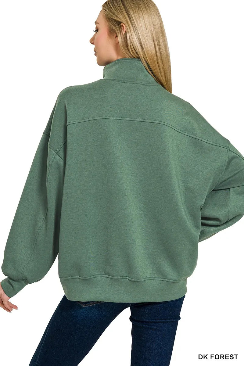 Scuba Quarter-Zip Sweatshirt | Modern Women’s Casual Pullover Top