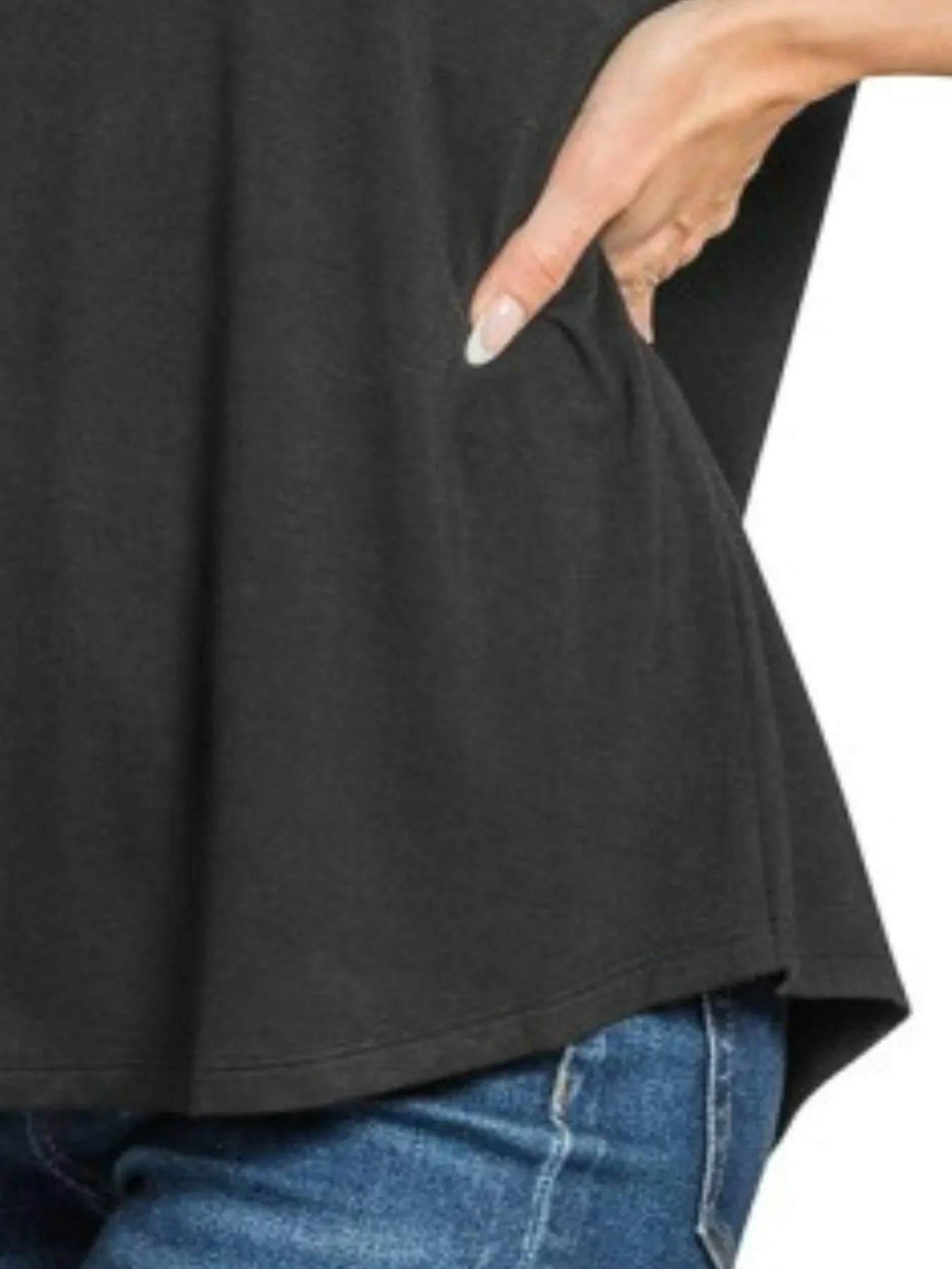 Flowy Rayon Short Sleeve T-Shirt with Round Hem | Women’s Casual Top