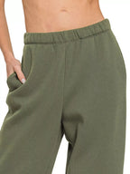 Zenana Relaxed Fit Lounge Pants – Olive Green Comfort Style