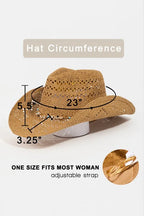 Beaded Cowrie Shell Straw Weave Cowboy Hat – Boho Western Style
