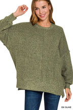 Brushed Melange Hacci Oversized Sweater Soft & Stylish Loungewear