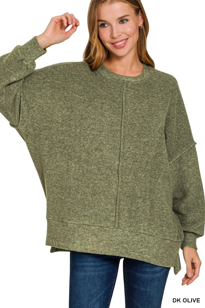 Brushed Melange Hacci Oversized Sweater Soft & Stylish Loungewear