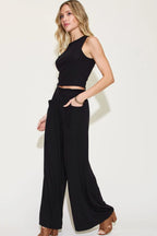 Ribbed Tank & Wide Leg Pants Set – Chic, Comfy & Effortless