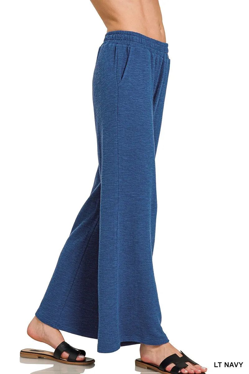 Zenana Cotton Slub Wide Leg Pants – Relaxed, Comfy & Stylish Everyday Wear