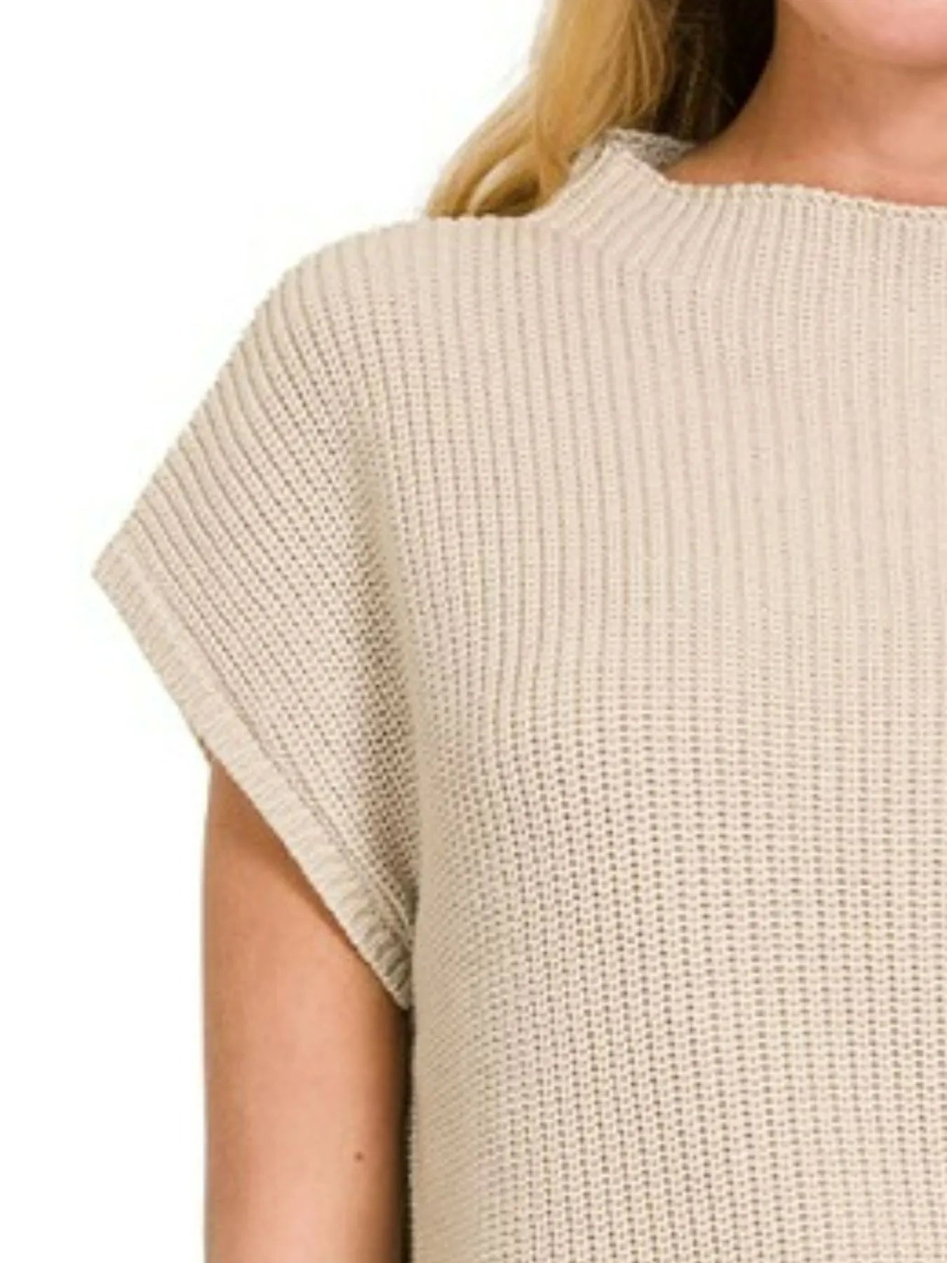 Mock Neck Short Sleeve Sweater Chic & Versatile Layering Piece