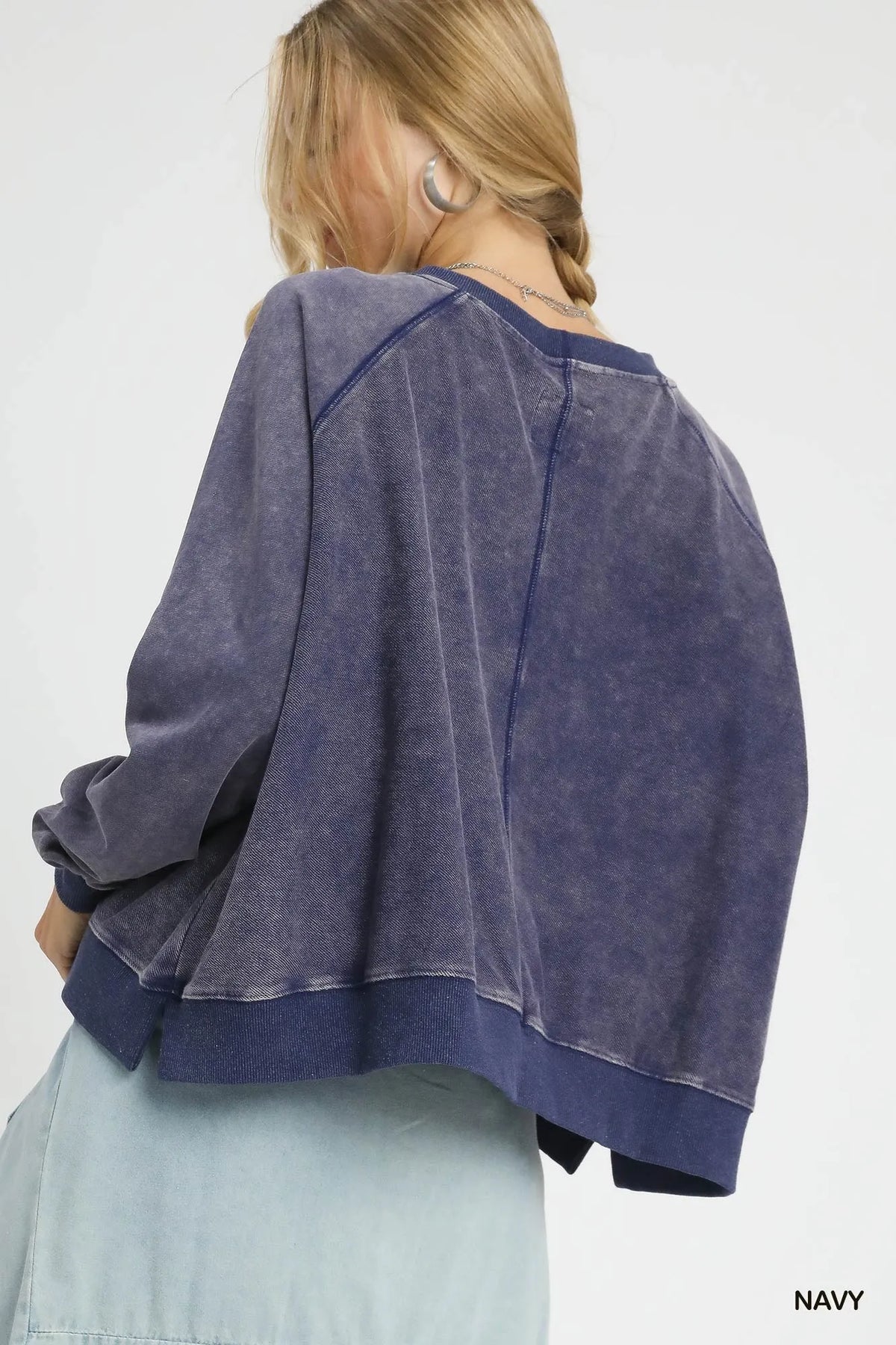 Mineral Wash French Terry Sweatshirt – Cozy Casual Chic Pullover