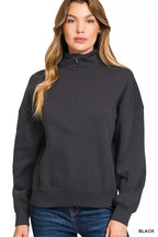 Zenana Half-Zip Fleece Sweatshirt – Cozy Relaxed Fit Essential