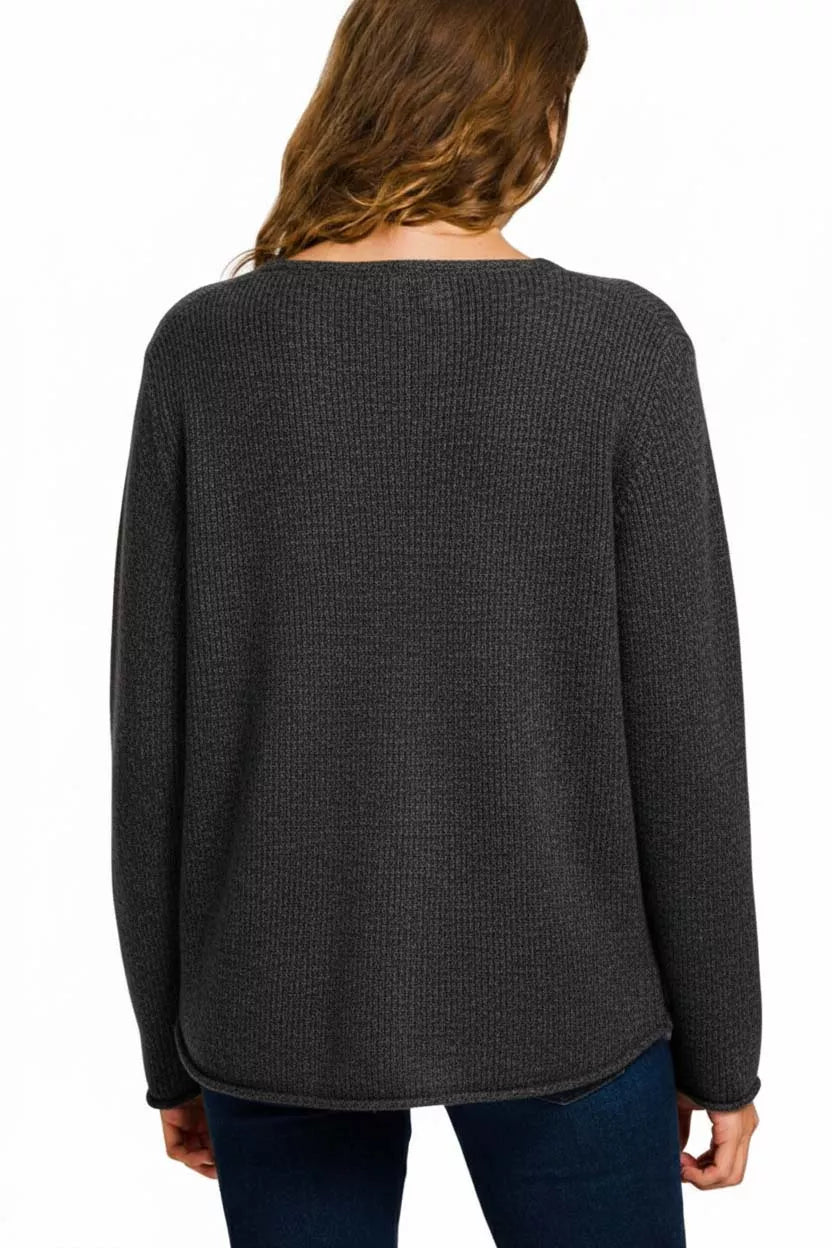 Zenana Beach V Neck Sweater – Effortless Style & Cozy Coastal Vibes