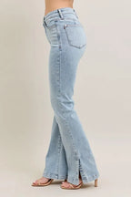 Judy Blue Women's High Waist Tummy Control Vintage Wash Slim Bootcut Jeans.
