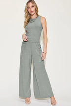 Ribbed Tank & Wide Leg Pants Set – Chic, Comfy & Effortless