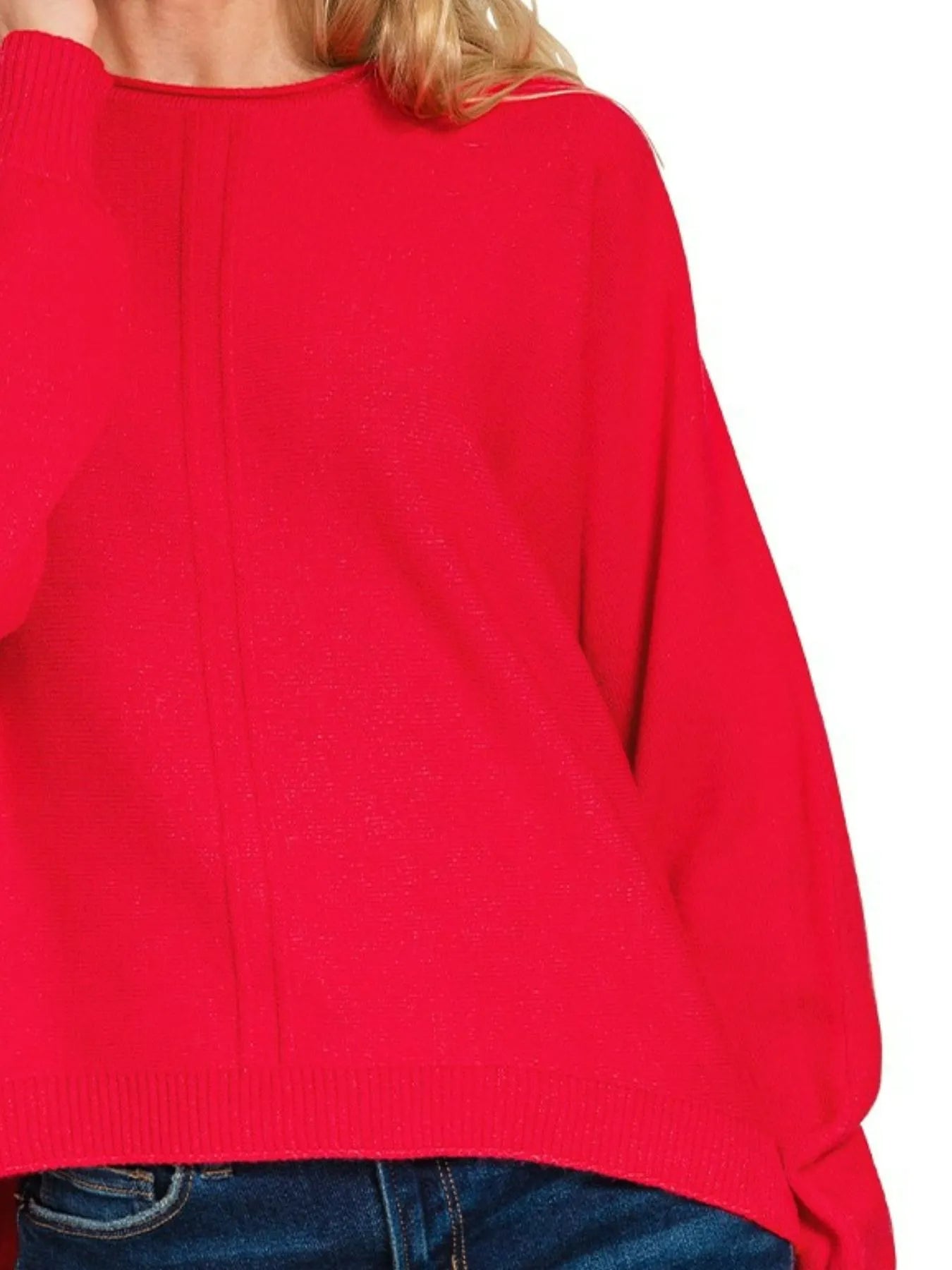 Viscose Front Seam Round-Neck Sweater Soft & Stylish Everyday Layer