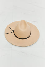 Beige Fedora Hat with Faux Leather Knot – Adjustable & Stylish