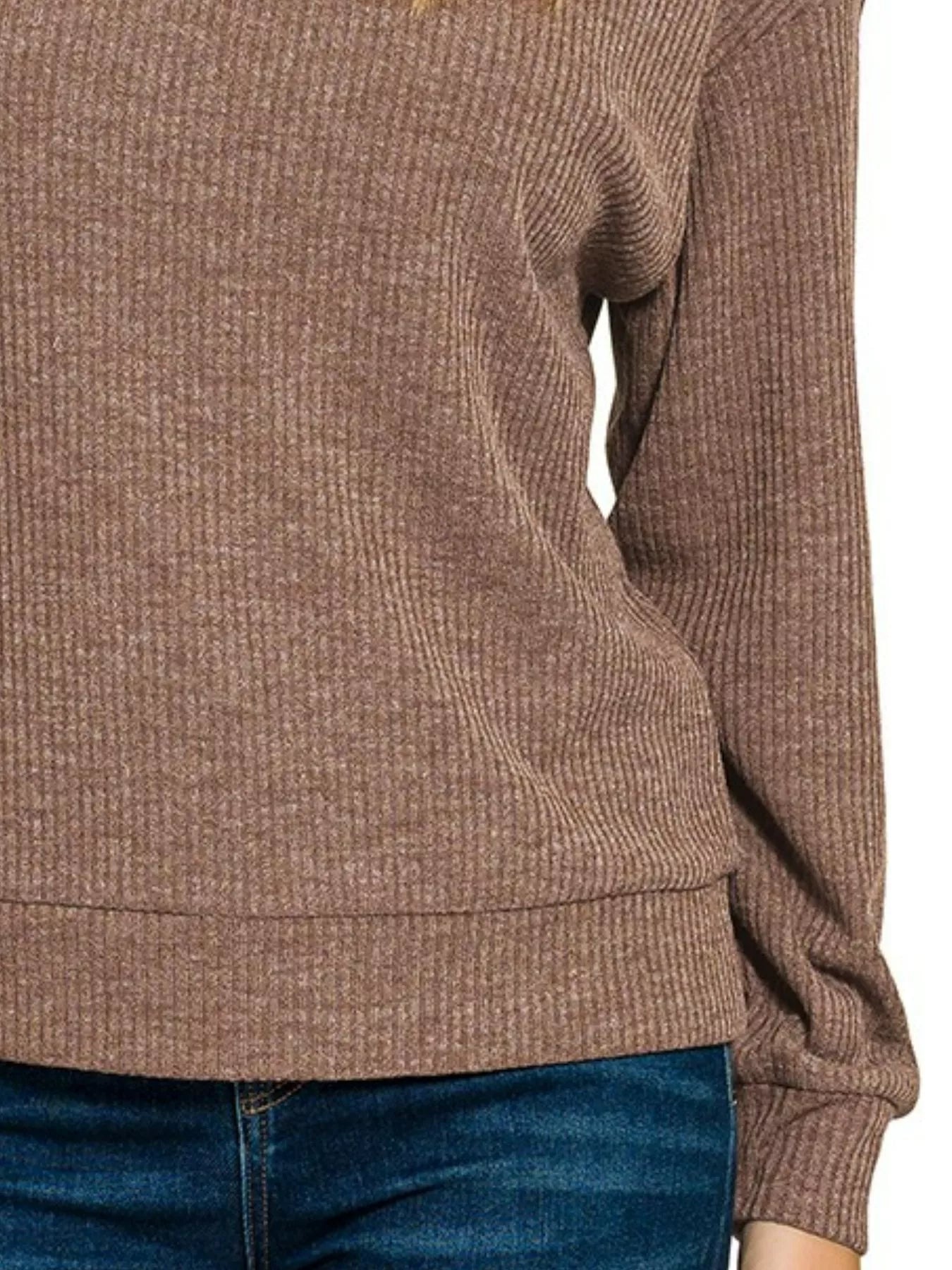 Ribbed Long Sleeve Hoodie | Cozy Casual Streetwear Top