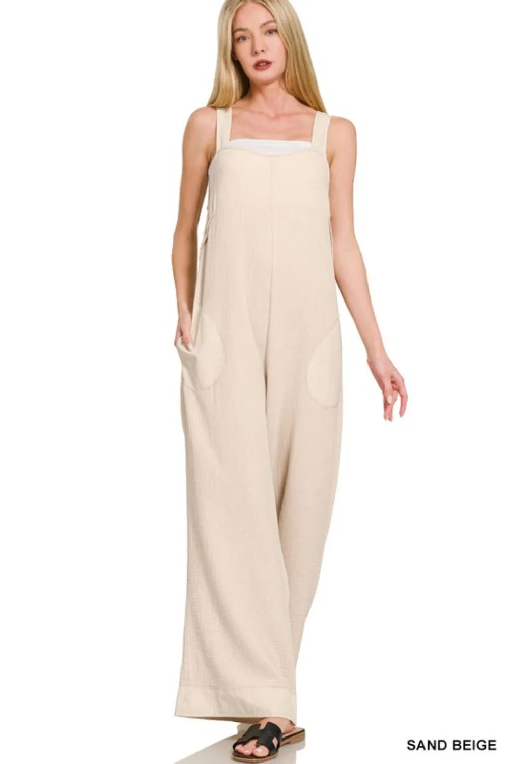 Double Gauze Wide Leg Overalls – Washed, Lightweight & Relaxed Fit