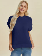 Mock Neck Short Sleeve Sweater – Chic, Cozy & Versatile