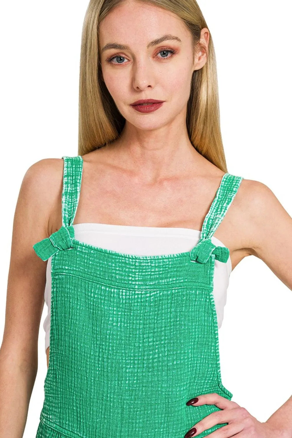 Woven Double Gauze Acid Washed Romper – Soft & Stylish One-Piece