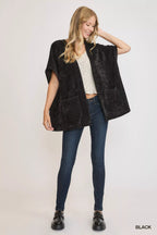 Umgee Open Front Knit Cardigan – Cozy Layer with Stylish Front Pockets