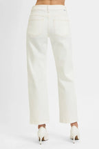 Tummy Control Mid Rise Ankle Straight Jeans | Sleek Everyday Fit