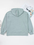 Ribbed Drop Shoulder Knit Hoodie – Cozy Casual Pullover