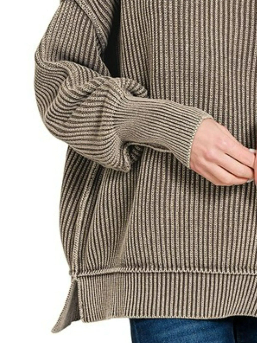 Washed Side Slit Oversized Sweater Vintage Look, Modern Comfort